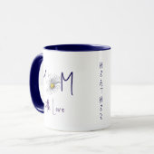 Minimale Witte Marine Aquarel Madelief Moederdag Mok (Voorkant links)