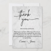 Minimale witte marmer Hartelijk dank Kaart (Voorkant)