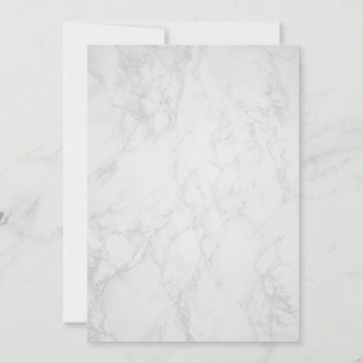 Minimale witte marmer Hartelijk dank Kaart (Achterkant)