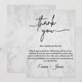 Minimale witte marmer Hartelijk dank Kaart (Voorkant / Achterkant)