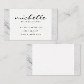 Minimale witte marmertrim visitekaartje (Voorkant / Achterkant)