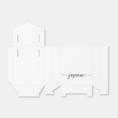 Minimale witte meisjesachtige monogram naam script bedankdoosjes (Uitgevouwen)