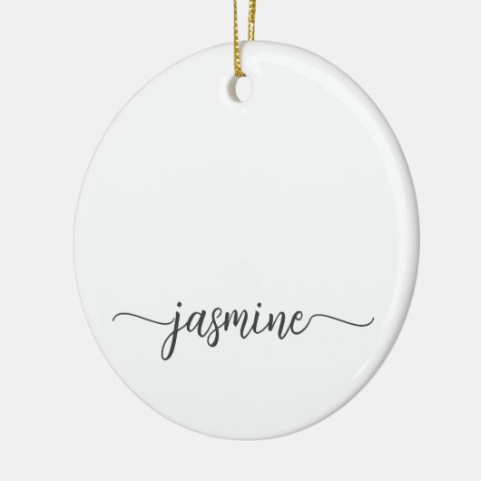 Minimale witte meisjesachtige monogram naam script keramisch ornament (Links)