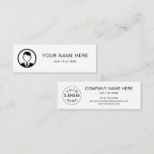 Minimale witte Mini-oproepkaart met zwart script Contactkaartje (Voorkant / Achterkant)