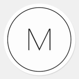 Minimale witte monoloog Eenvoudige enkelvoudige br Ronde Sticker