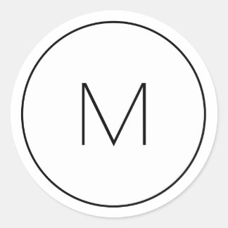 Minimale witte monoloog Eenvoudige enkelvoudige br Ronde Sticker