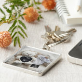 Minimale witte neutrale zwangerschapsaankondiging sleutelhanger (Zijkant)
