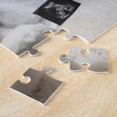Minimale witte neutrale zwangerschapsaankondigings legpuzzel (Zijkant)