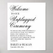 Minimale witte ontkoppelde ceremonie bruiloft poster (Voorkant)