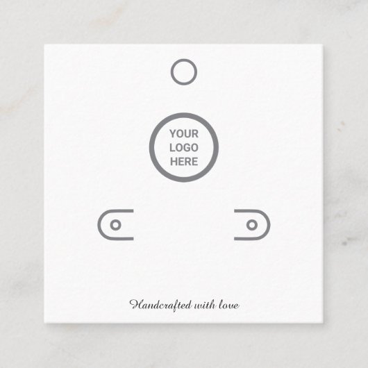 Minimale Witte Oorbellen Houder Sieraden Display K Contactkaartje (Voorkant)