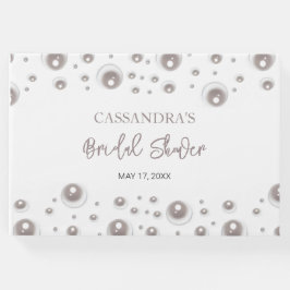 Minimale Witte Parel Bruidsdouche  Gastenboek