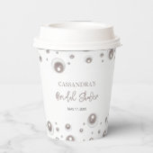 Minimale Witte Parel Bruidsdouche Papieren Bekers (Achterkant)