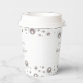 Minimale Witte Parel Bruidsdouche Papieren Bekers (Rechts)