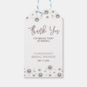 Minimale Witte Parel Bruidsfeest Bedankt Cadeaulabel (Voorkant)