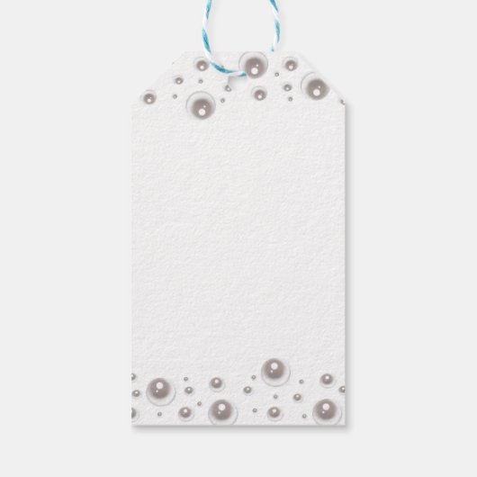 Minimale Witte Parel Bruidsfeest Bedankt Cadeaulabel (Achterkant)