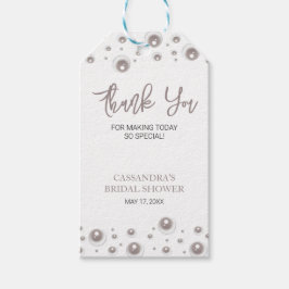 Minimale Witte Parel Bruidsmeisjesfeest Dank Je Cadeaulabel