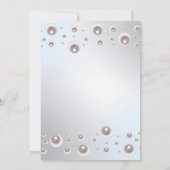 Minimale witte parel zilveren bruidsdouche  kaart (Achterkant)