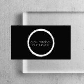 Minimale witte penseelstreek cirkelfotograaf visitekaartje