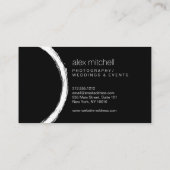 Minimale witte penseelstreek cirkelfotograaf visitekaartje (Achterkant)