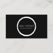Minimale witte penseelstreek cirkelfotograaf visitekaartje (Voorkant)
