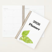 Minimale witte planner met geschilderde groene bla (Display)