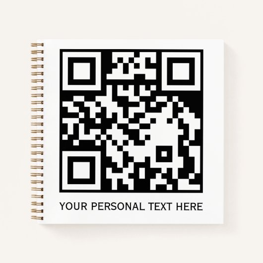 Minimale witte QR-code aangepaste zakelijke notiti Notitieboek (Voorkant)