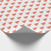 Minimale witte rode kerstboomroze ster cadeaupapier (Hoek)