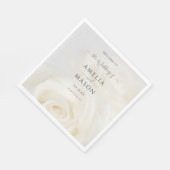 Minimale Witte Roos Elegante Script Bruiloft Welko Servet (Hoek)