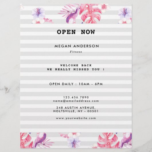 Minimale witte Roos fitness Flyer (Voorkant)