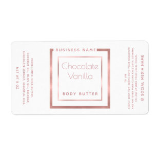 Minimale witte roos goud lijst etiket