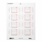 Minimale witte roos goud lijst etiket (Full Sheet)