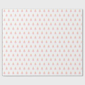 Minimale witte roze gele kerstboom cadeaupapier (Vlak)