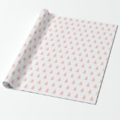 Minimale witte roze gele kerstboom cadeaupapier (Uitgerold)