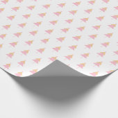 Minimale witte roze gele kerstboom cadeaupapier (Hoek)