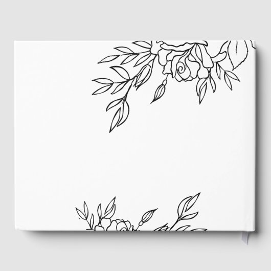 Minimale witte rozen lijn gastenboek (Achterkant)
