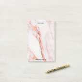 Minimale witte rozenroodbruine bruine steensteenst post-it® notes (Op bureau)