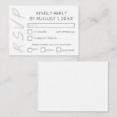 Minimale witte RSVP-kaart Informatiekaartje (Voorkant / Achterkant)