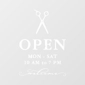 Minimale Witte Schaar Welkom Open Urende Ruit C Raamsticker (Vel)