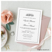 Minimale witte script Moslim Engagement Party Kaart