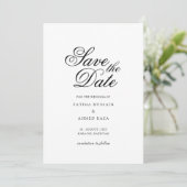 Minimale witte script Moslim save the date kaart (Staand voorkant)