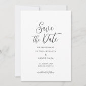 Minimale witte stijlvolle moslim save the date kaa (Voorkant)