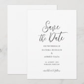 Minimale witte stijlvolle moslim save the date kaa (Voorkant / Achterkant)
