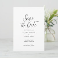Minimale witte stijlvolle moslim save the date kaa