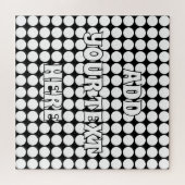 Minimale witte stippen op een effen zwarte achterg legpuzzel (Horizontaal)