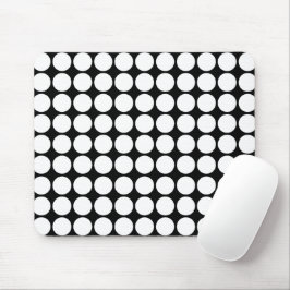 Minimale witte stippen op een effen zwarte achterg muismat