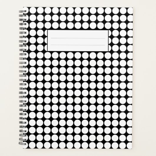 Minimale witte stippen op een effen zwarte achterg planner (Voorkant)