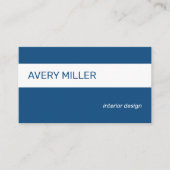 Minimale witte streep op blauw visitekaartje (Voorkant)