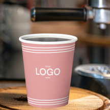 Minimale witte strepen Custom Logo op roze blush