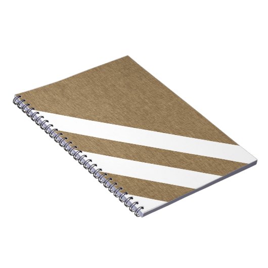 Minimale witte strepen voor Faux Burlap Notitieboek (Rechterzijde)