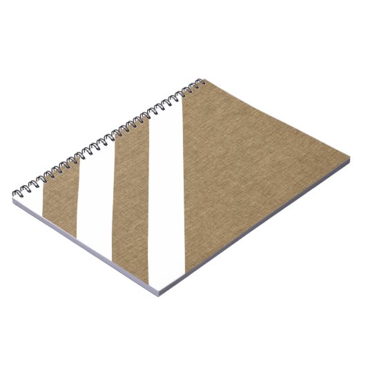 Minimale witte strepen voor Faux Burlap Notitieboek (Linkerzijde)